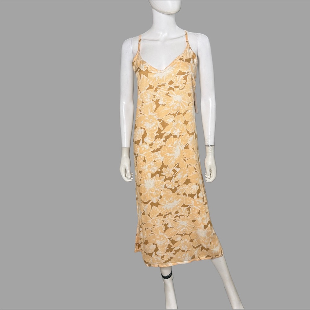 Hurley‎ Caramel Cream Floral Midi Slip Dress